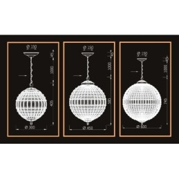Lampadario a sospensione in cristallo K9 Globe con LED integrato