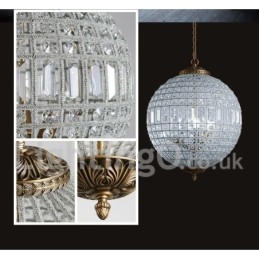 Lampadario a sospensione in cristallo K9 Globe con LED integrato