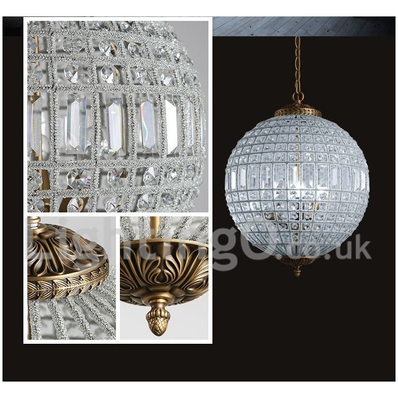 Lampadario a sospensione in cristallo K9 Globe con LED integrato