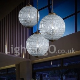 Lampadario a sospensione in cristallo K9 Globe con LED integrato