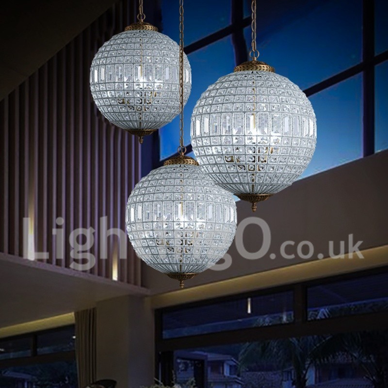 Lampadario a sospensione in cristallo K9 Globe con LED integrato