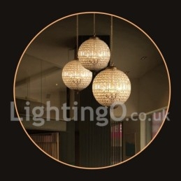 Lampadario a sospensione in cristallo K9 Globe con LED integrato