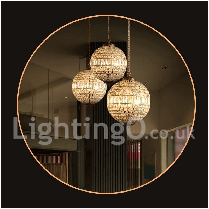 Lampadario a sospensione in cristallo K9 Globe con LED integrato
