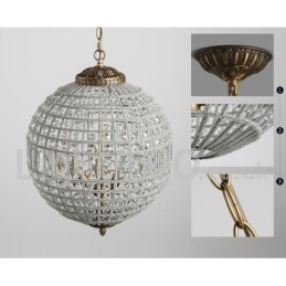 Lampadario a sospensione in cristallo K9 Globe con LED integrato