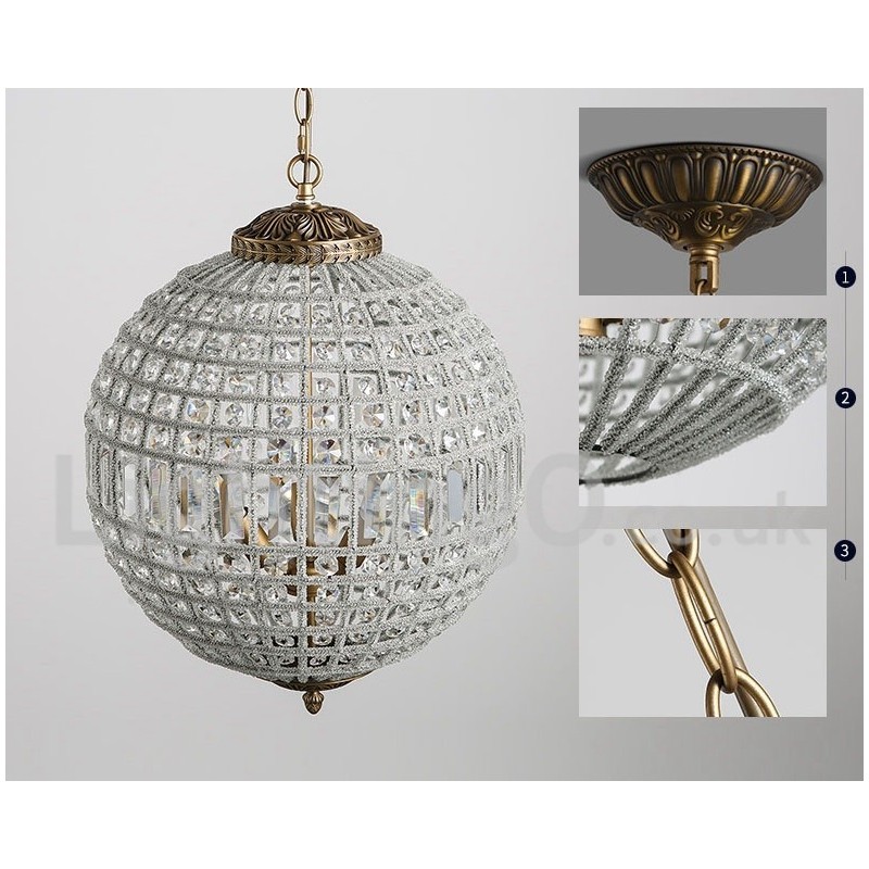 Lampadario a sospensione in cristallo K9 Globe con LED integrato