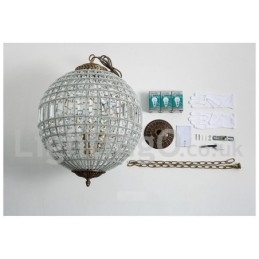 Lampadario a sospensione in cristallo K9 Globe con LED integrato