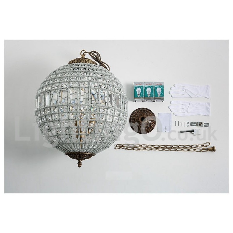 Lampadario a sospensione in cristallo K9 Globe con LED integrato
