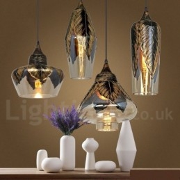 Lampada a sospensione vintage in vetro per soggiorno
