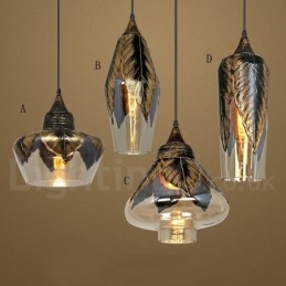 Lampada a sospensione vintage in vetro per soggiorno