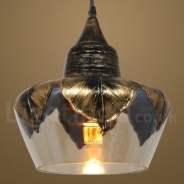 Lampada a sospensione vintage in vetro per soggiorno
