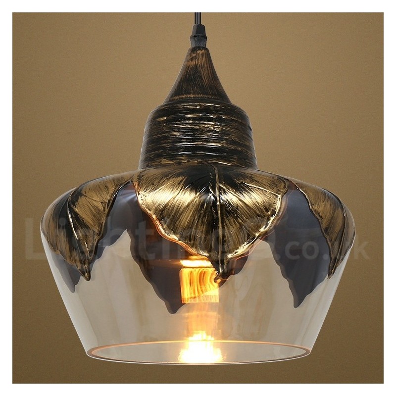 Lampada a sospensione vintage in vetro per soggiorno