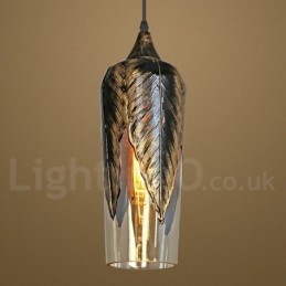 Lampada a sospensione vintage in vetro per soggiorno