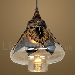 Lampada a sospensione vintage in vetro per soggiorno