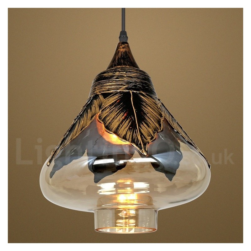 Lampada a sospensione vintage in vetro per soggiorno