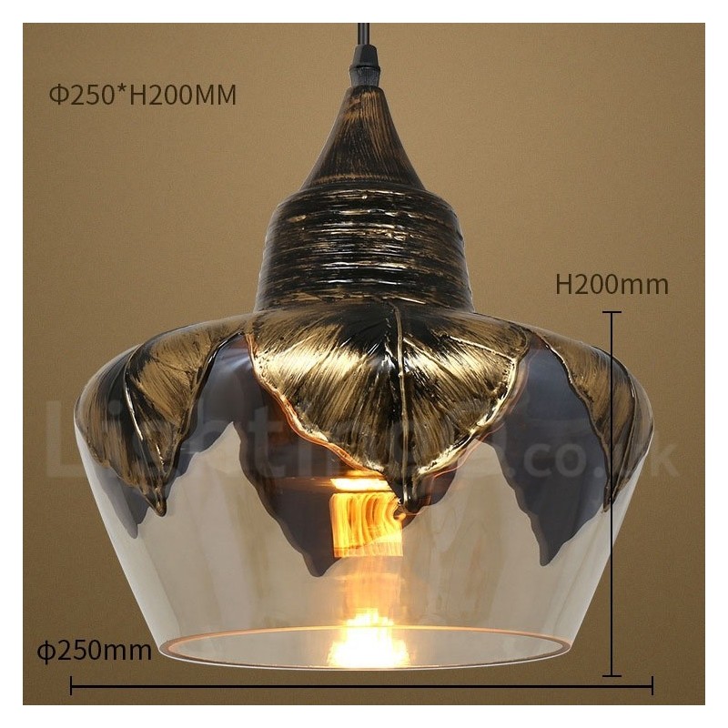 Lampada a sospensione vintage in vetro per soggiorno
