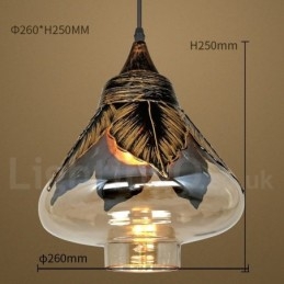 Lampada a sospensione vintage in vetro per soggiorno