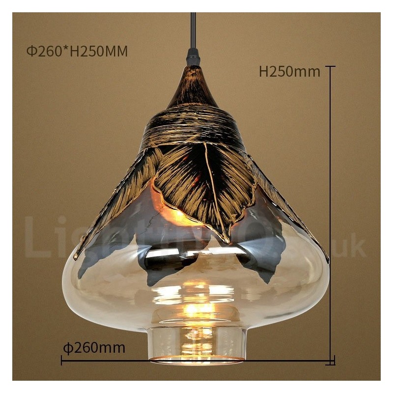 Lampada a sospensione vintage in vetro per soggiorno