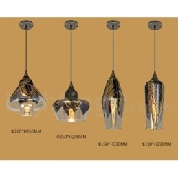 Lampada a sospensione vintage in vetro per soggiorno