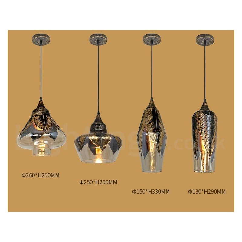 Lampada a sospensione vintage in vetro per soggiorno