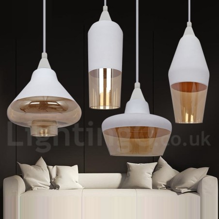 Lampada a sospensione vintage in vetro per soggiorno