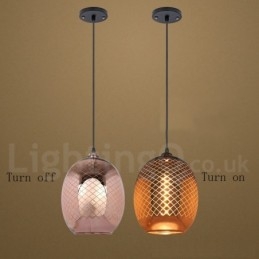 Lampada a sospensione rustica in vetro stile europeo, 22 cm x 26 cm, cavo 100 cm, E26/E27