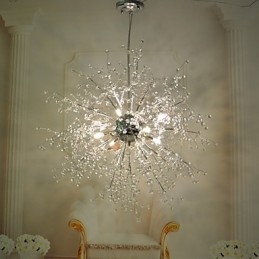 Lampadario sospeso Firework in acciaio inox effetto dente di leone