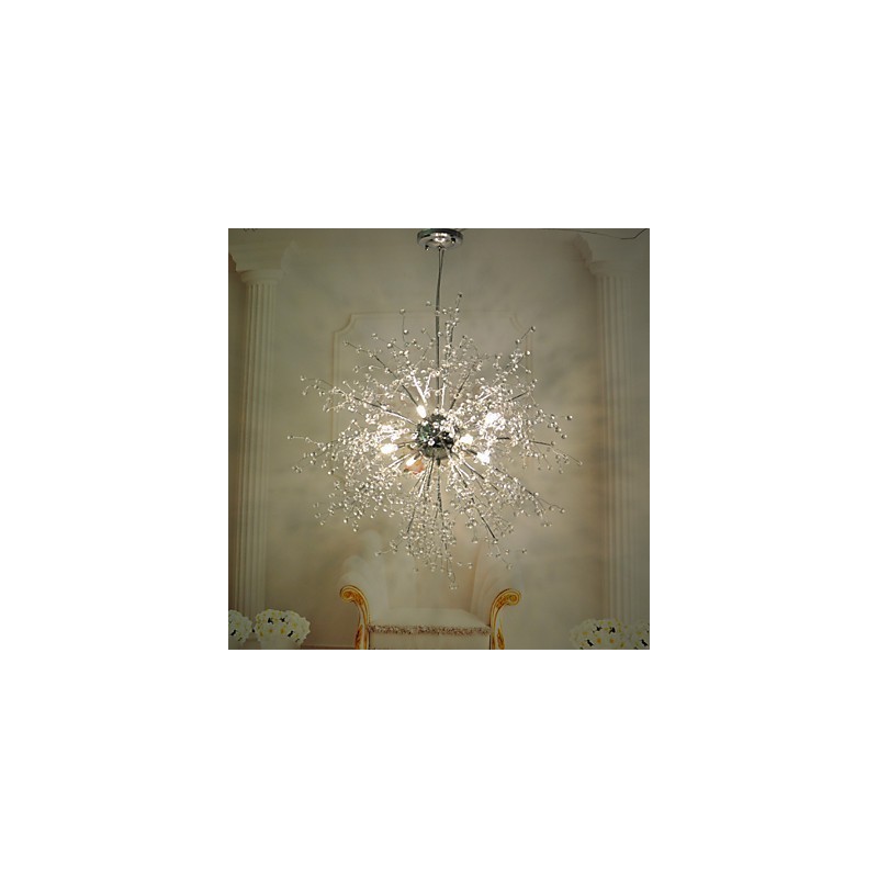 Lampadario sospeso Firework in acciaio inox effetto dente di leone