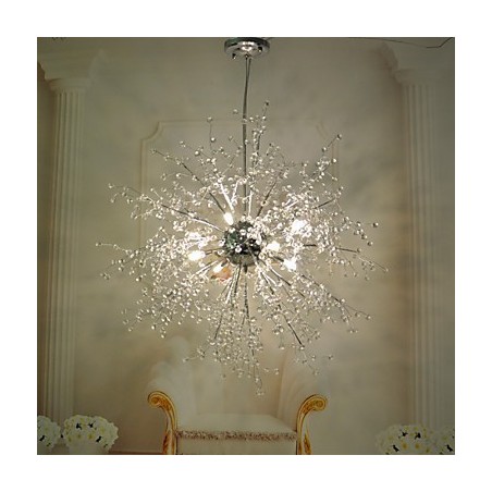 Lampadario sospeso Firework in acciaio inox effetto dente di leone