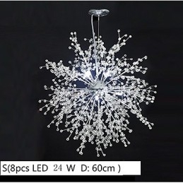 Lampadario sospeso Firework in acciaio inox effetto dente di leone