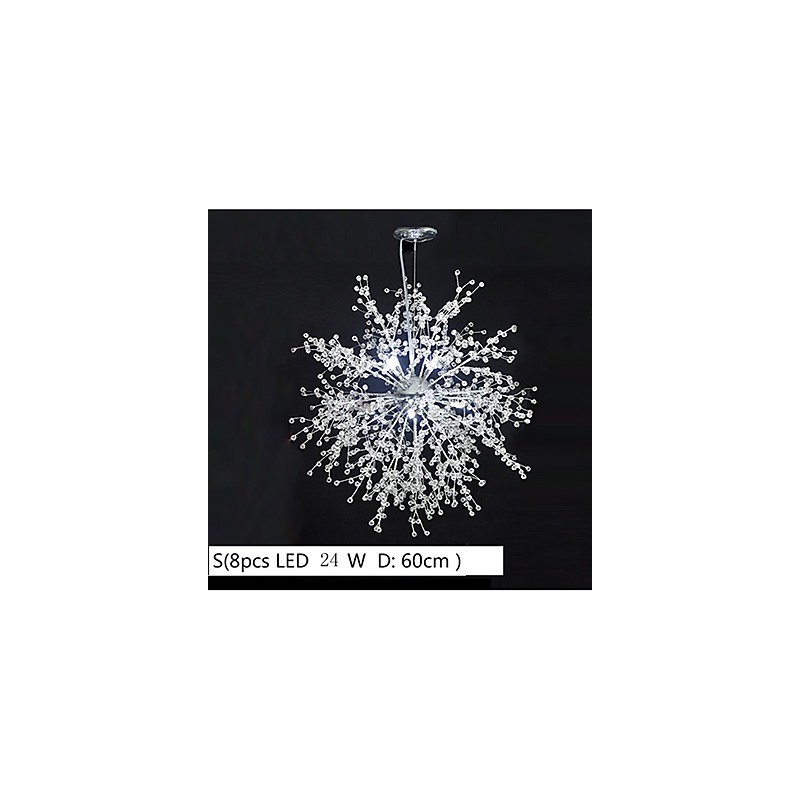 Lampadario sospeso Firework in acciaio inox effetto dente di leone