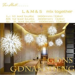 Lampadario sospeso Firework in acciaio inox effetto dente di leone
