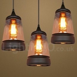 Lampada a sospensione in vetro vintage europea per soggiorno