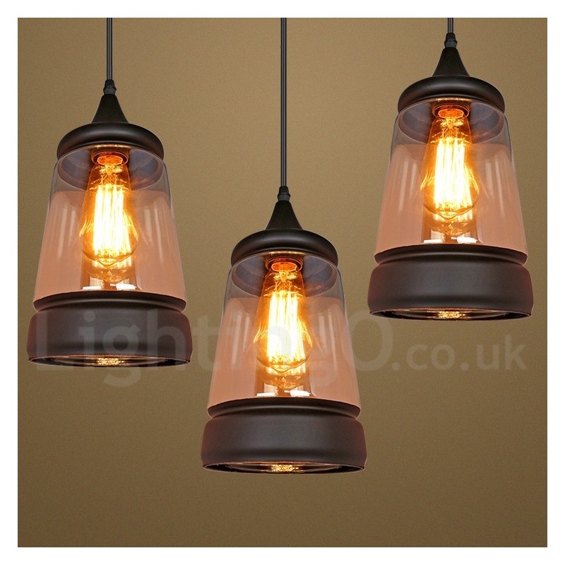 Lampada a sospensione in vetro vintage europea per soggiorno