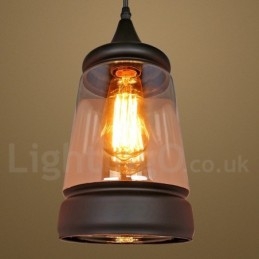 Lampada a sospensione in vetro vintage europea per soggiorno