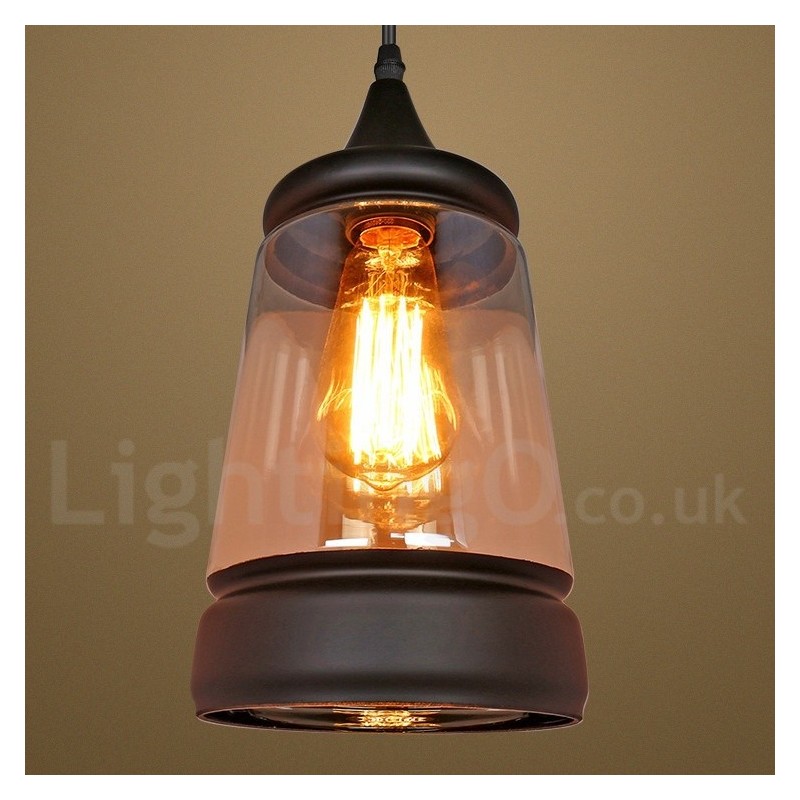 Lampada a sospensione in vetro vintage europea per soggiorno