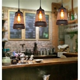 Lampada a sospensione in vetro vintage europea per soggiorno