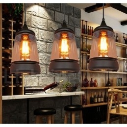 Lampada a sospensione in vetro vintage europea per soggiorno