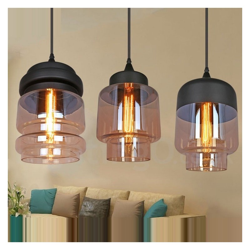 Lampada a sospensione in vetro rustica europea per salotto
