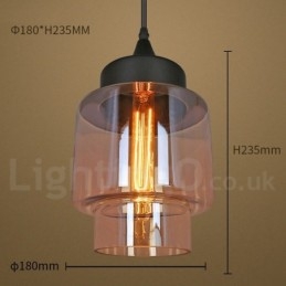 Lampada a sospensione in vetro rustica europea per salotto