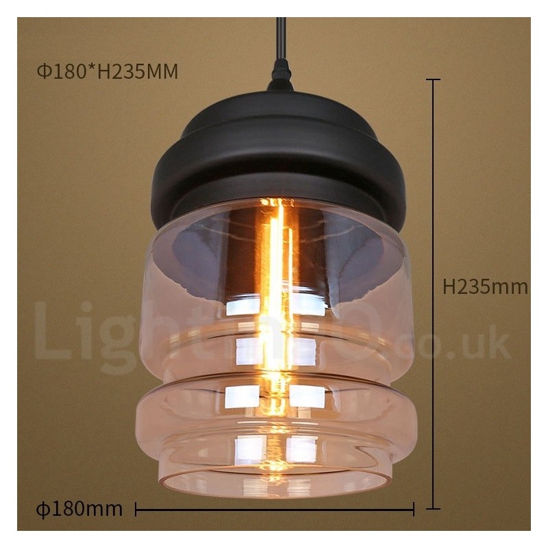 Lampada a sospensione in vetro rustica europea per salotto