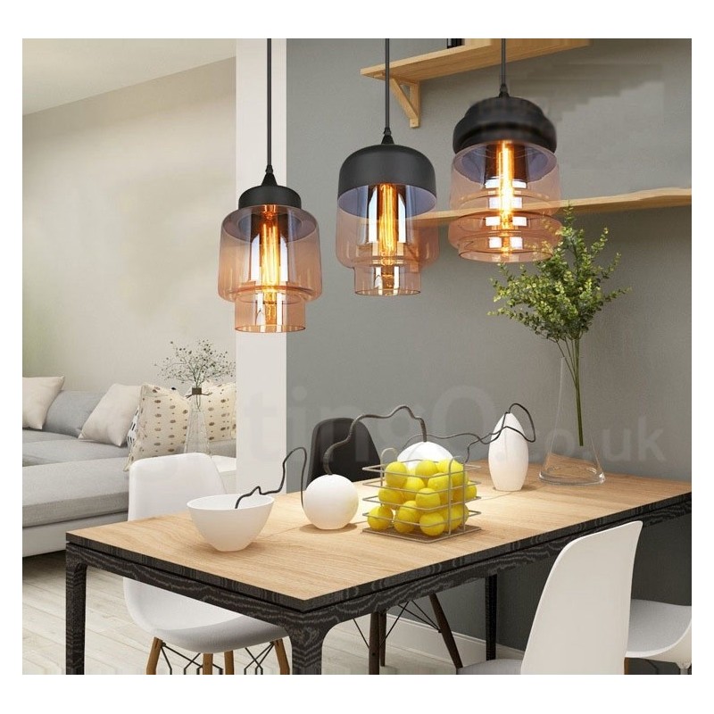 Lampada a sospensione in vetro rustica europea per salotto