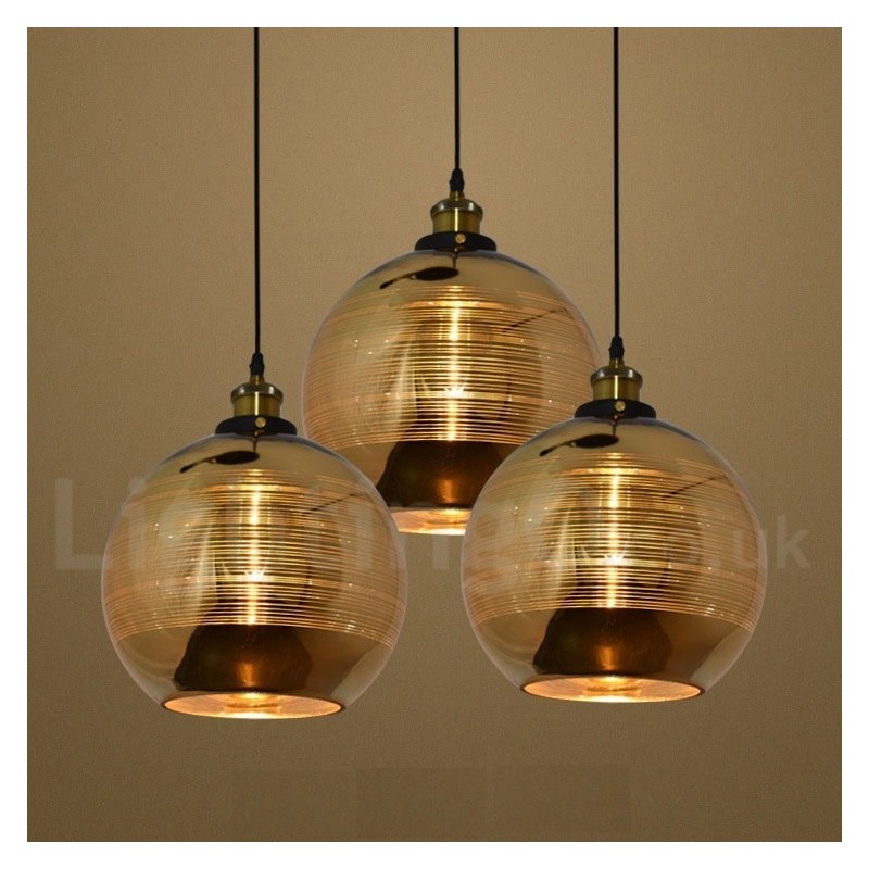 Lampada a sospensione in vetro stile europeo, 25 cm x 22,5 cm, cavo 100 cm, attacco E26/E27