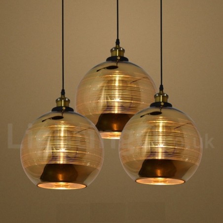 Lampada a sospensione in vetro stile europeo, 25 cm x 22,5 cm, cavo 100 cm, attacco E26/E27