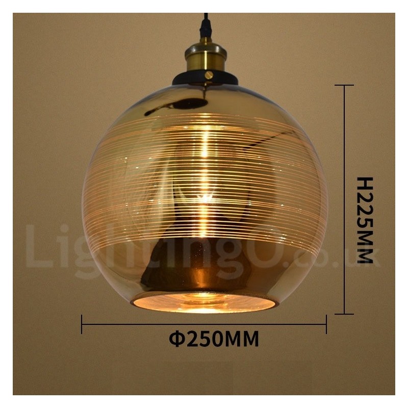 Lampada a sospensione in vetro stile europeo, 25 cm x 22,5 cm, cavo 100 cm, attacco E26/E27