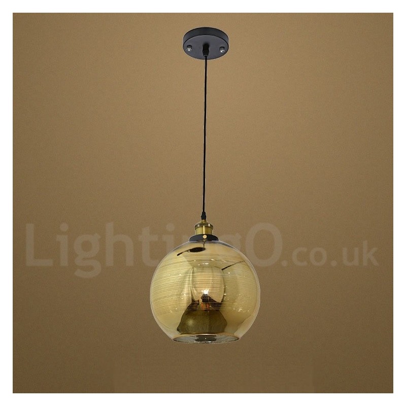 Lampada a sospensione in vetro stile europeo, 25 cm x 22,5 cm, cavo 100 cm, attacco E26/E27