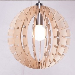 Lampadario vintage in legno/bambù LED 1 livello E26/E27 giallo