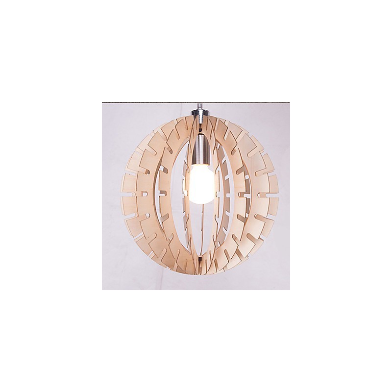 Lampadario vintage in legno/bambù LED 1 livello E26/E27 giallo