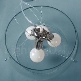 Lampada a sospensione in vetro e acciaio 3 luci E27 moderna