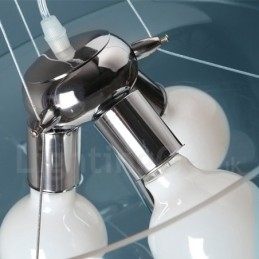 Lampada a sospensione in vetro e acciaio 3 luci E27 moderna