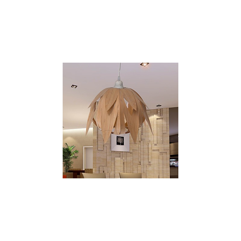 Lampadario vintage in bambù e legno a gabbia per uccelli, LED E26/E27, giallo